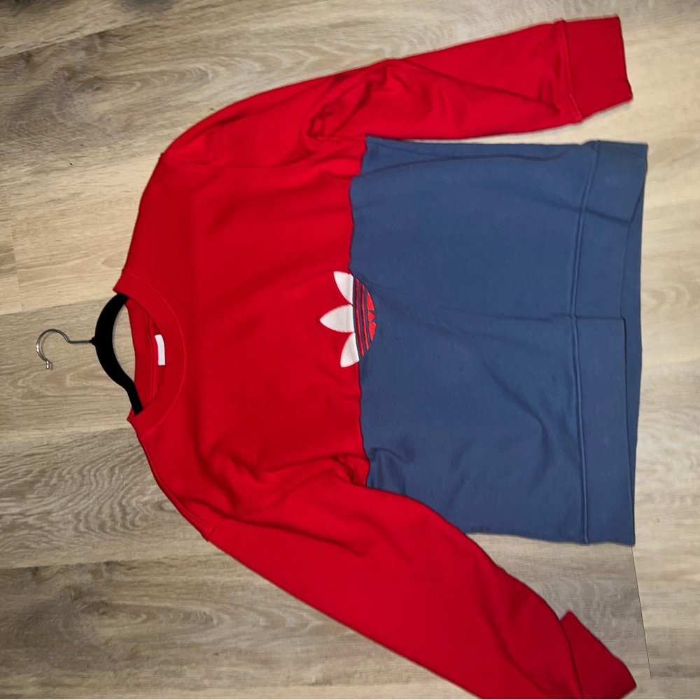 Adidas Two-Tone Red and Blue Sweatshirt